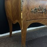 Curved marquetry commode – marble top