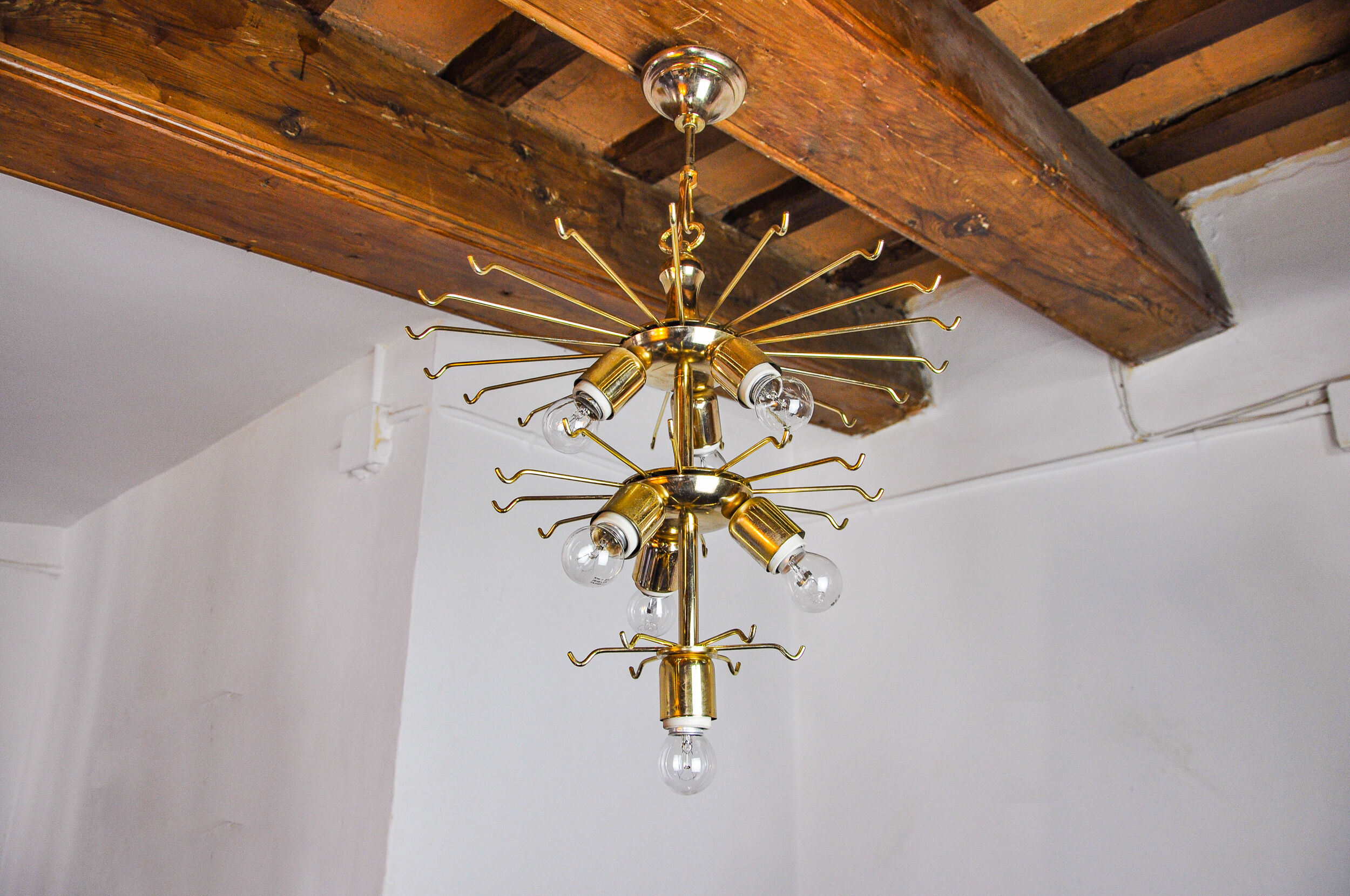 Black Veca chandelier 3 levels, Murano glass, Italy, 1970