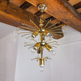 Black Veca chandelier 3 levels, Murano glass, Italy, 1970
