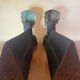 Fireplace - 1900-1910 pair of cast iron andirons