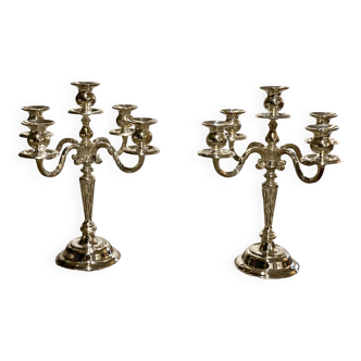 Pair of candlesticks - 5 lights - Perfect condition