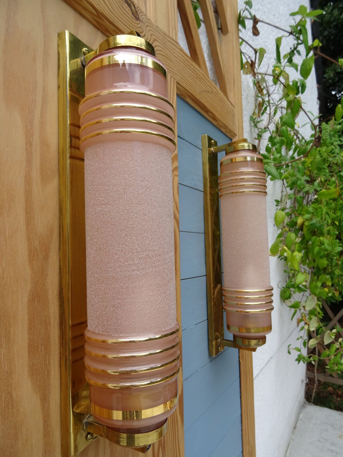 Pair of art deco wall appliques