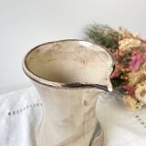 Ceramic pitcher from Les grottes dieulefit with floral pattern from the 1970s