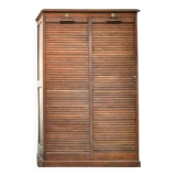Meuble secrétaire rideau vintage en bois massif