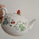 Strawberry porcelain teapot France