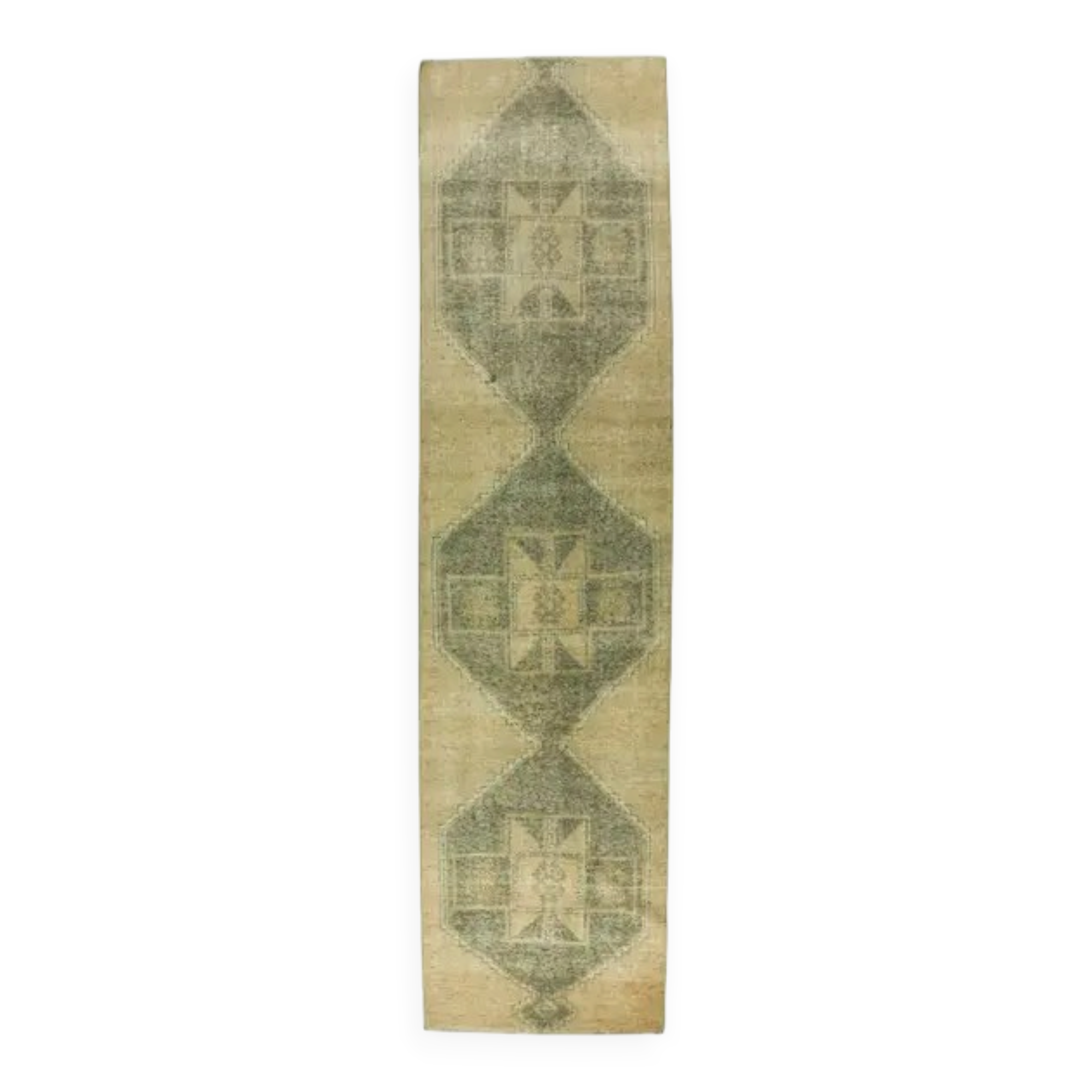 1970s Turkish hand-knotted runner rug 89x350