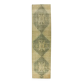 Tapis couloir turc noué à la main des années 1970 89x350