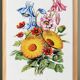 Poster about columbines, marigolds and adonis, based on a lithograph