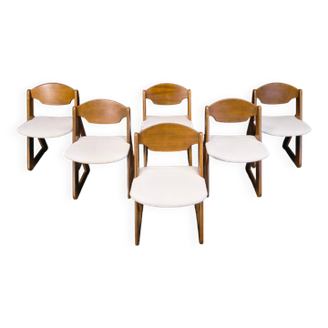 Vintage brutalist dining chairs, set of 6 - 1960s
