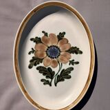 Grand plat ovale fleuri Gien