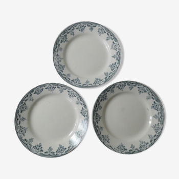 3 assiettes plates terre de fer