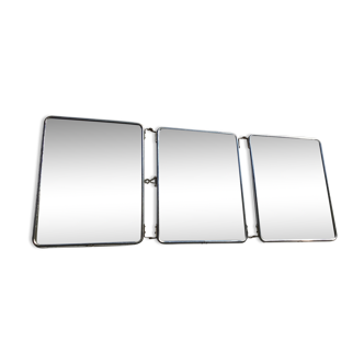 Triplet resaleable triple barber mirror back black varnish 69x27