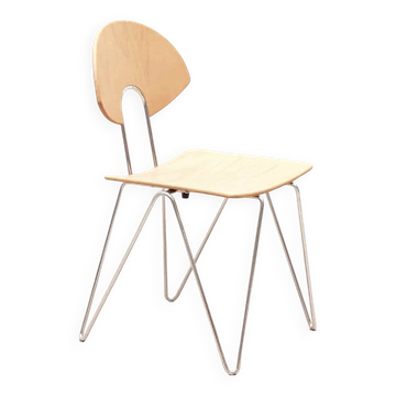 Mikado 1800 chair in beech and chrome by Kusch & Co