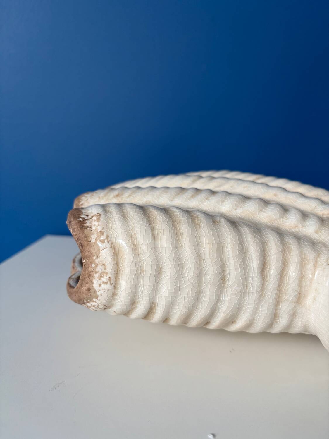 Vintage earthenware shell vase, Denmark
