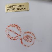 Chinese plate in porcelain Macau