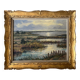 HSP painting, early 20th century, "Camargue Landscape" signed Jordyan + frame