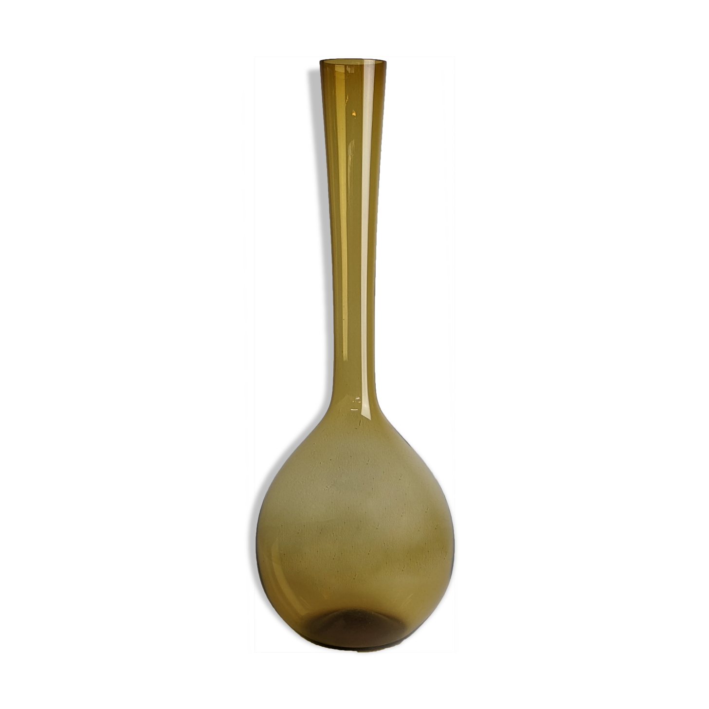 Large scandinavian vase in blown glass by arthur percy for gullaskruf, sweden - 50s