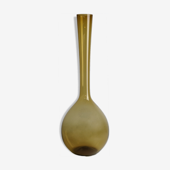 Large scandinavian vase in blown glass by arthur percy for gullaskruf, sweden - 50s