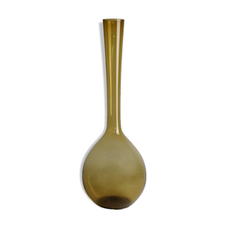 Large scandinavian vase in blown glass by arthur percy for gullaskruf, sweden - 50s