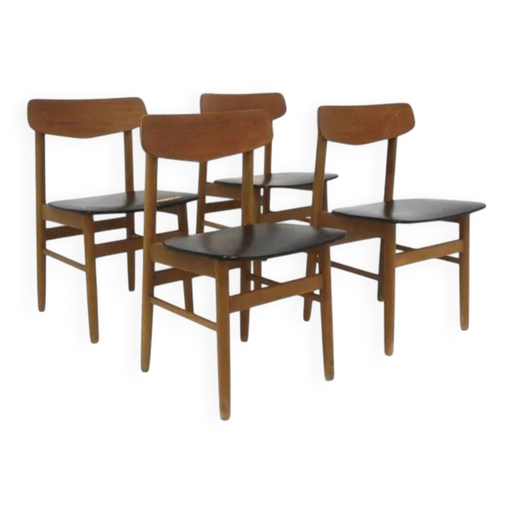Set of 4 Scandinavian teak chairs, Sweden, 1960.