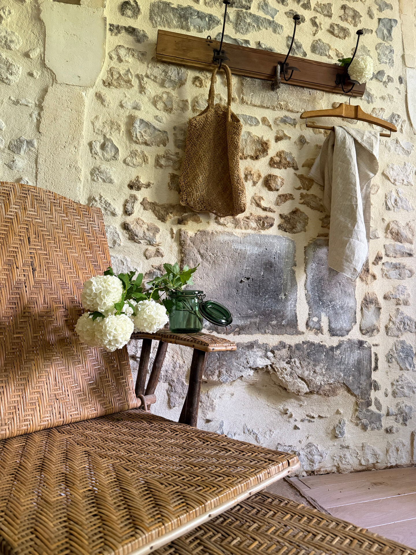 Chaise longue en rotin
