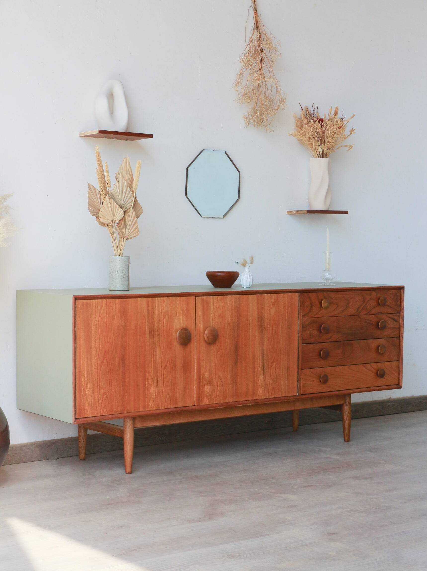 English Sideboard - Solid Elm - 1960