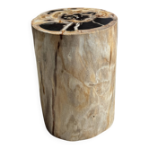 Table d'appoint en bois pétrifié multicolore H45 D24 - 3329