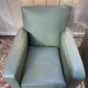 Paire de fauteuils club en Skaï vert 1940