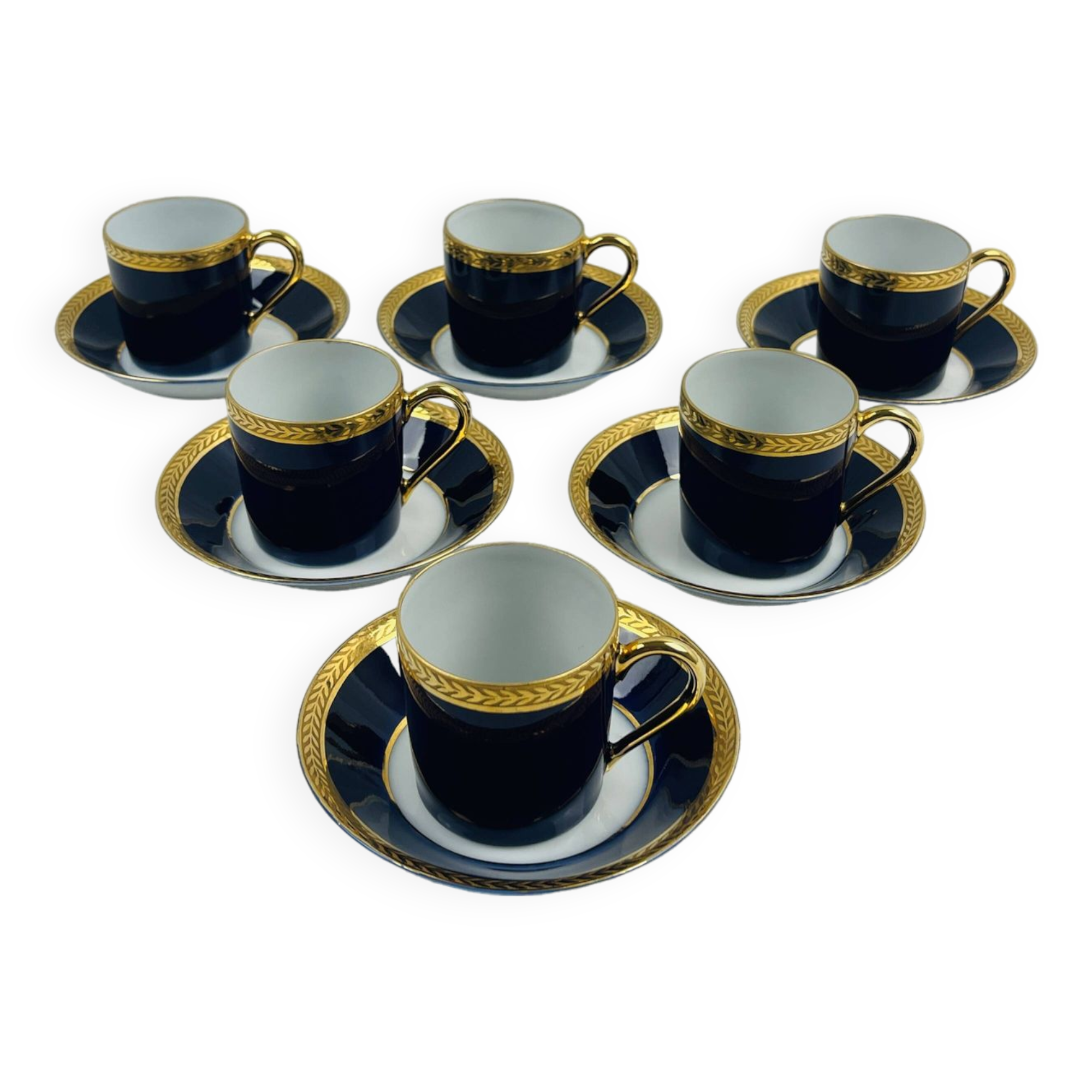 Lot de 4 tasses à café noires (470 ml), design moderne et élégant avec