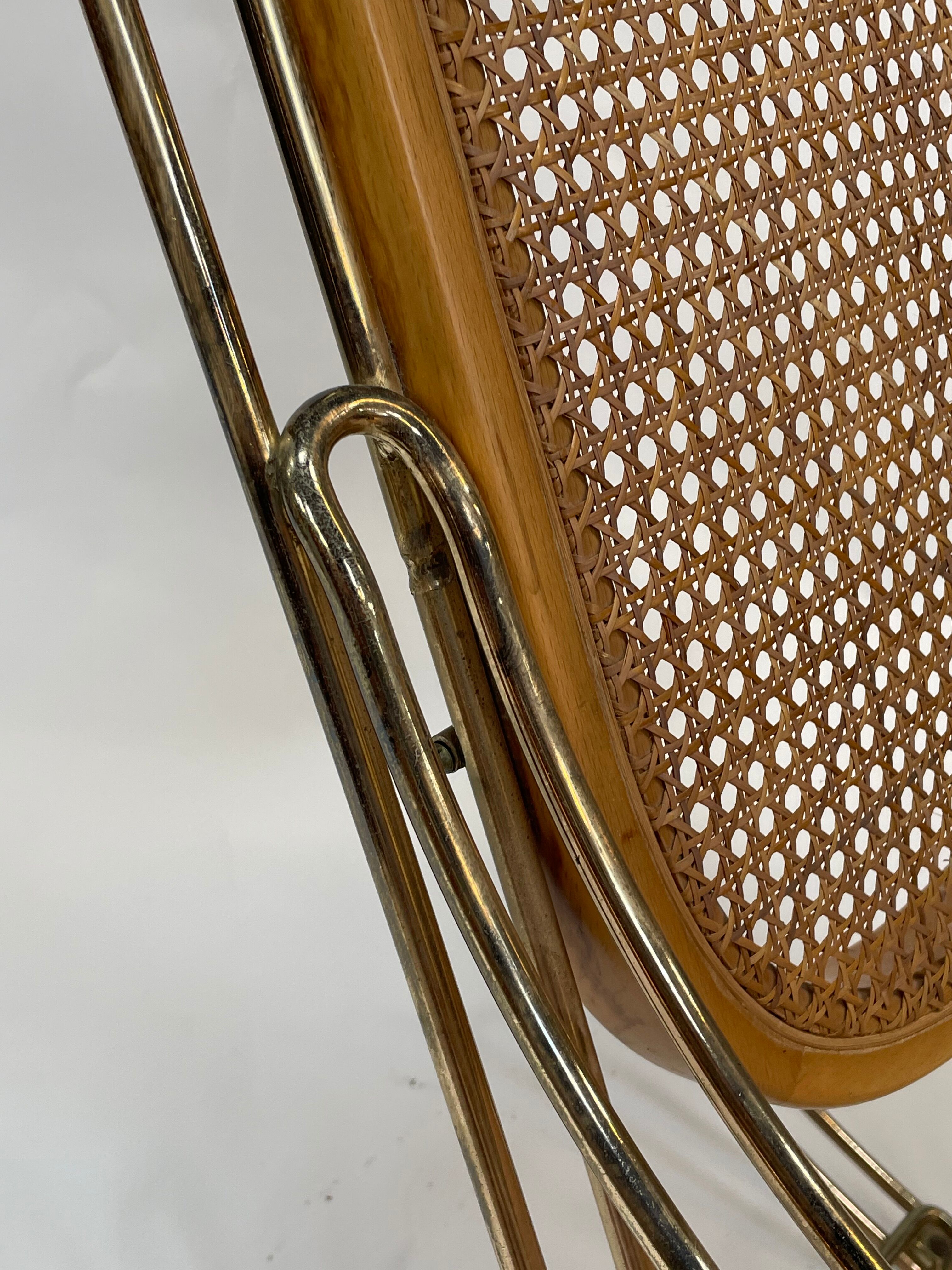 Vintage brass curved wooden rocking chair design