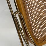 Rocking-chair en bois incurvé en laiton vintage
