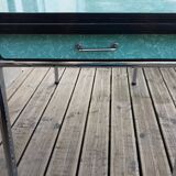 Formica and chrome-plated metal table
