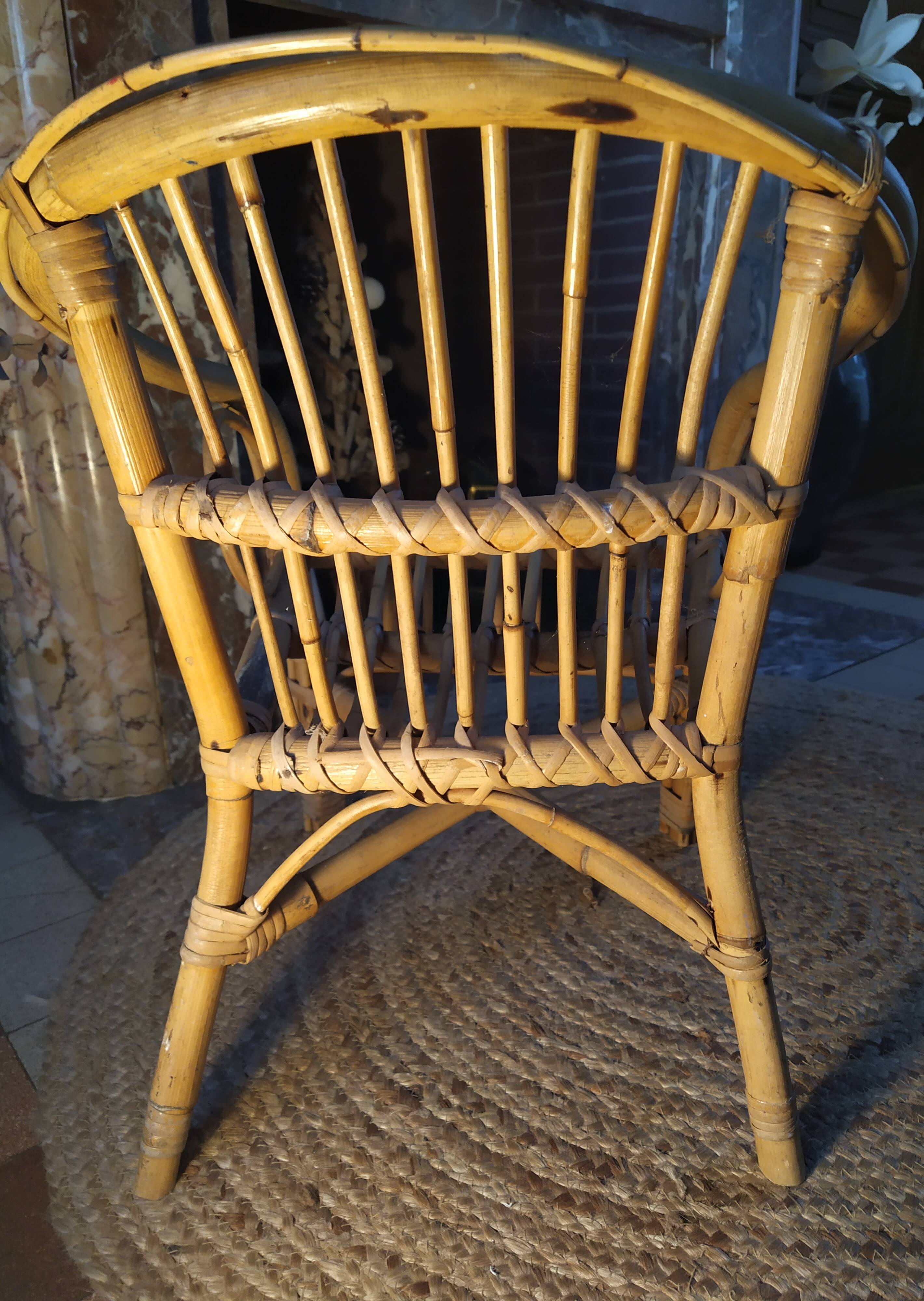 Children's rattan armchair