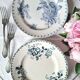 Mismatched antique ironstone dinner plates