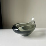 Sculptural Asymmetrical Holmegaard bowl by Per Lutken   Denmark  signed 1957
