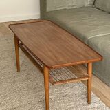 Table basse vintage danoise en teck (années 1960)