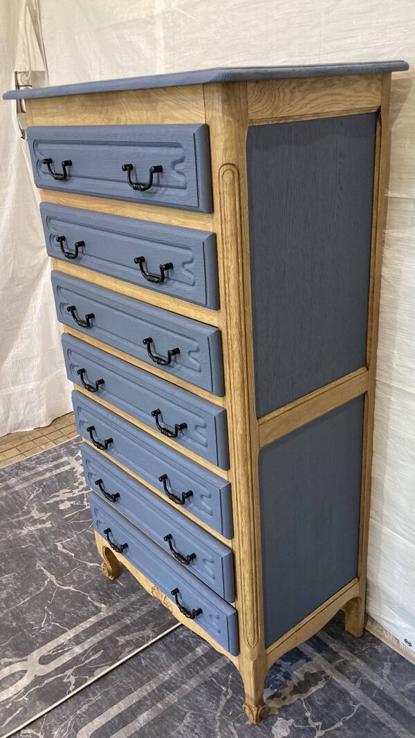 Grand semainier commode en bois relooké