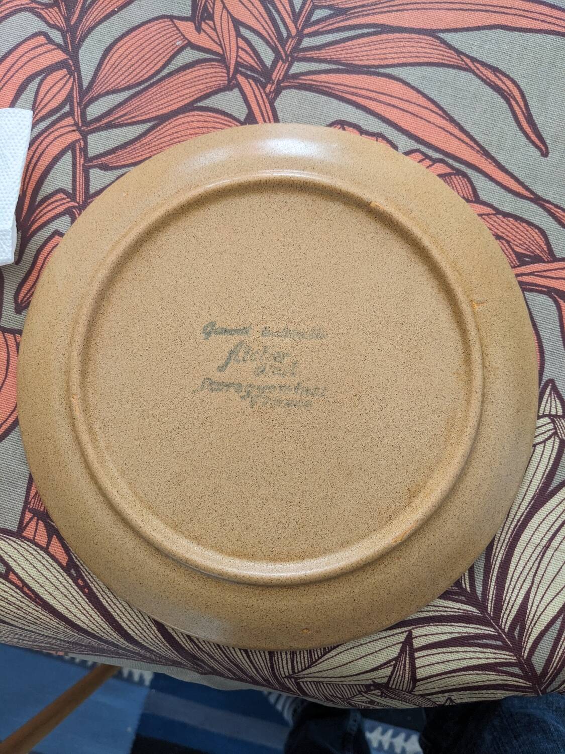 Sarguemines stoneware plate - Artisan d'art