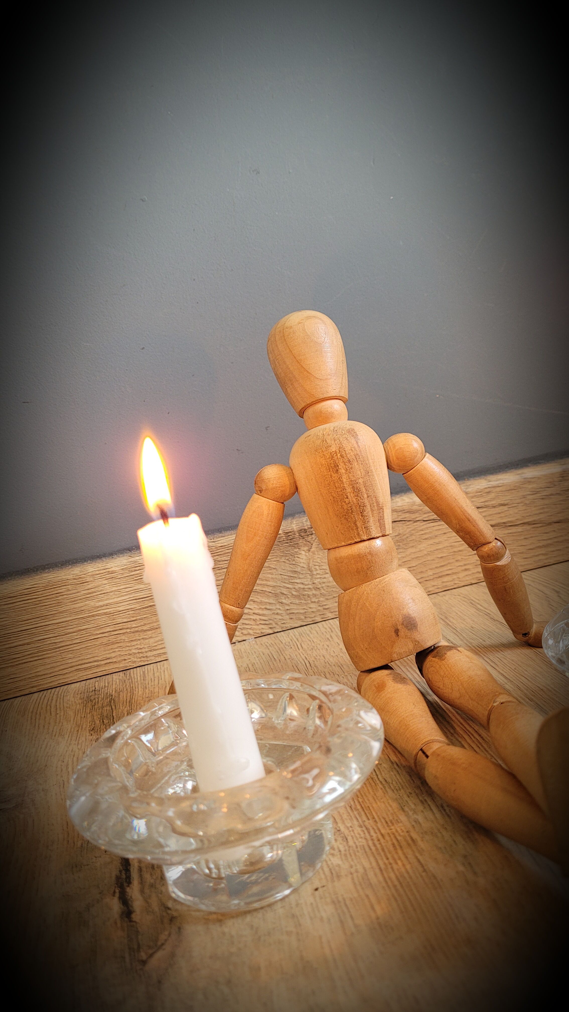 Duo candlesticks glass reims 2