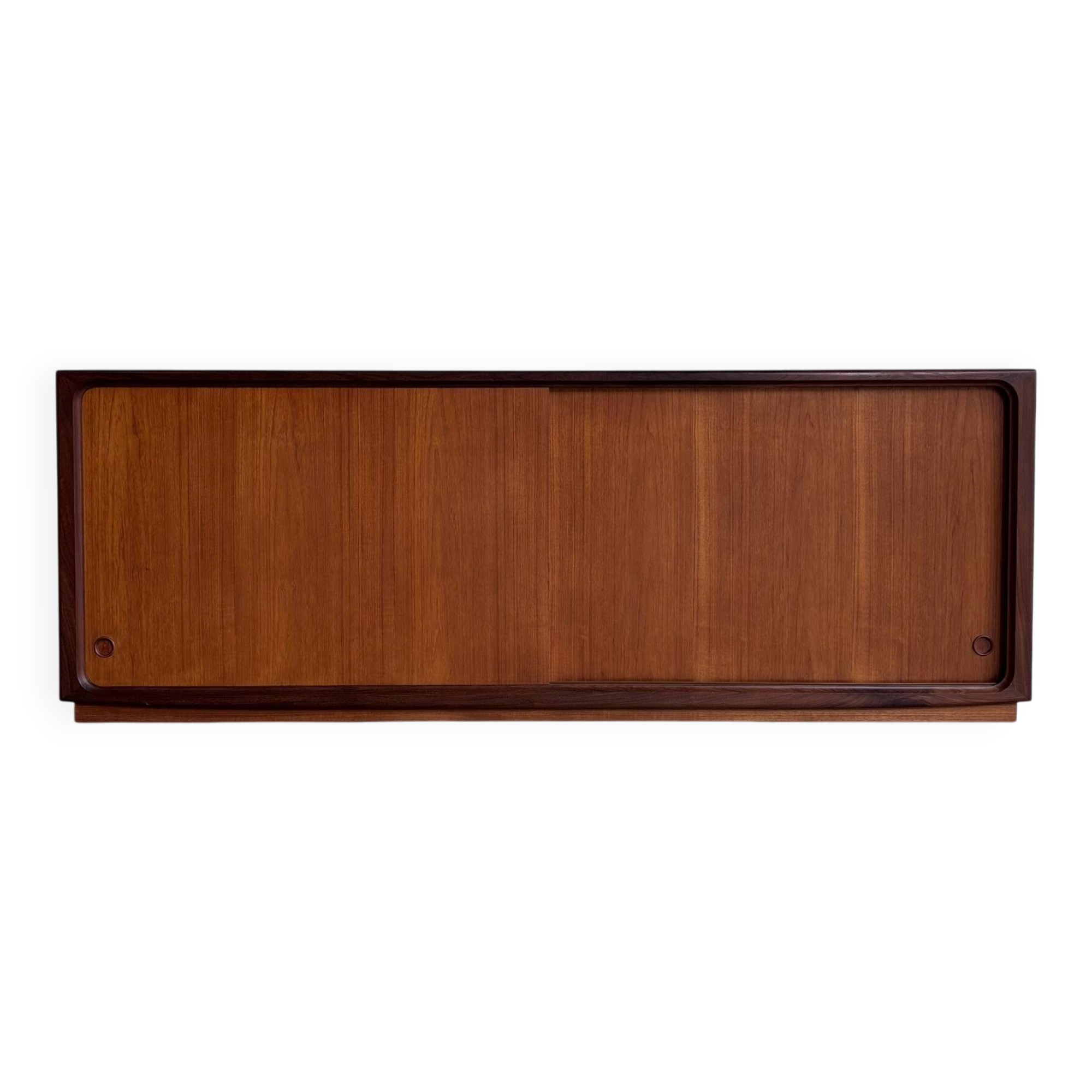 Basse vintage danoise en teck sur plinthe