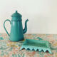 Vintage green enameled coffee pot