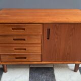 Danish Teak sideboard with drawers and door, 1960s