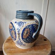 Antique ceramic pitcher jug elchinger fils alsace soufflenheim, art
