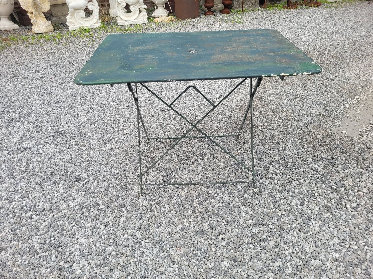 Old folding iron garden table