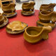 6 cups with saucers 1970. Sighisoara earthenware.