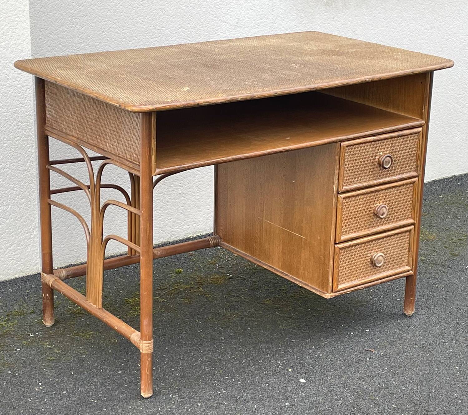 Vintage rattan desk