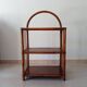 Vintage bamboo and rattan standing shelf