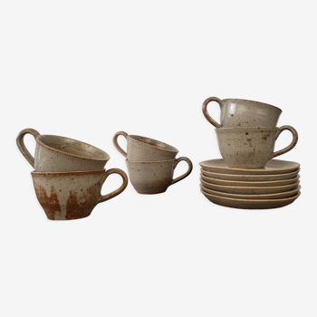Gray stoneware cups