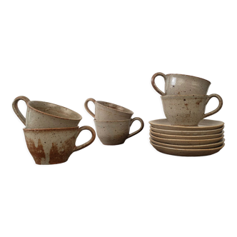 Gray stoneware cups