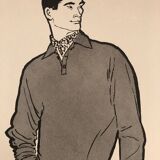 Illustration of men's fashion by René Gruau 1957